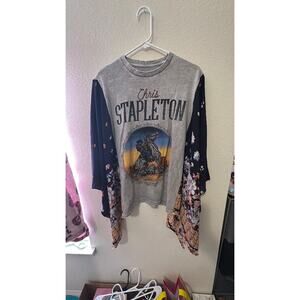 Upcycled Rework Boho Chic Chris Stapleton Band T Shirt
